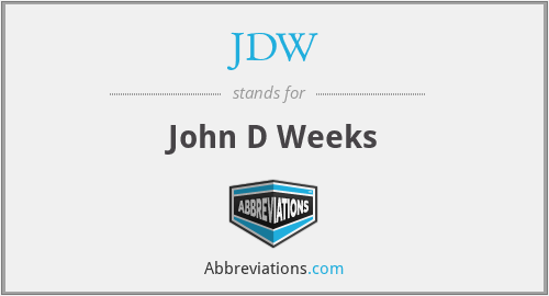 JDW - John D Weeks