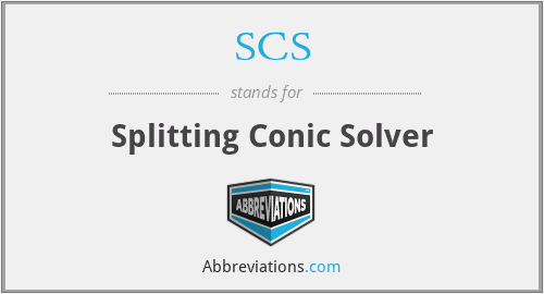 SCS - Splitting Conic Solver