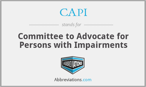 CAPI - Committee to Advocate for Persons with Impairments