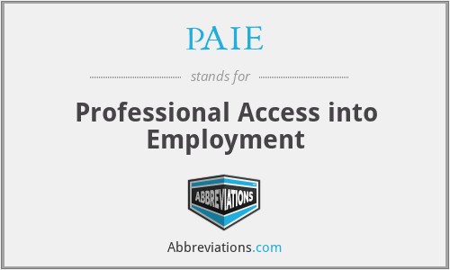 PAIE - Professional Access into Employment