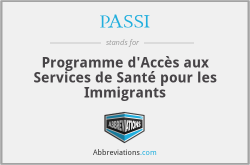 PASSI - Programme d'Accès aux Services de Santé pour les Immigrants