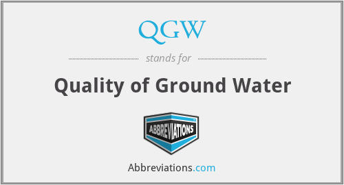 QGW - Quality of Ground Water