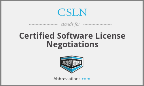 CSLN - Certified Software License Negotiations