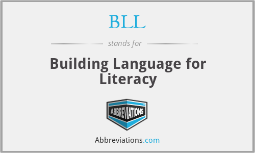 BLL - Building Language for Literacy