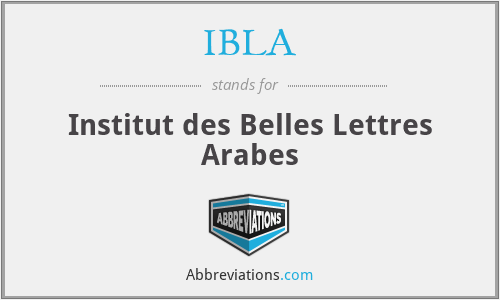 IBLA - Institut des Belles Lettres Arabes