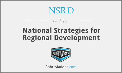 NSRD - National Strategies for Regional Development