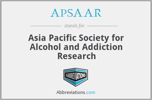 APSAAR - Asia Pacific Society for Alcohol and Addiction Research