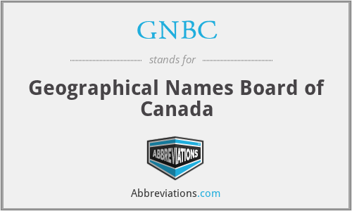 GNBC - Geographical Names Board of Canada