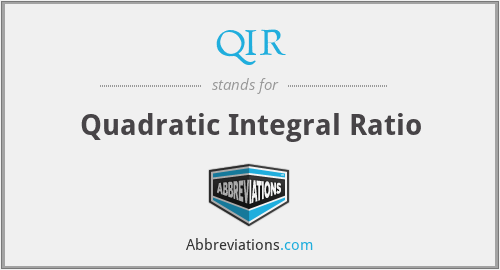 QIR - Quadratic Integral Ratio
