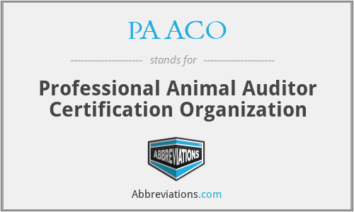 PAACO - Professional Animal Auditor Certification Organization