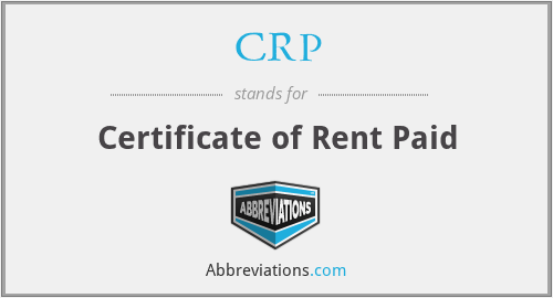 CRP - Certificate of Rent Paid