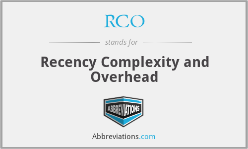 RCO - Recency Complexity and Overhead