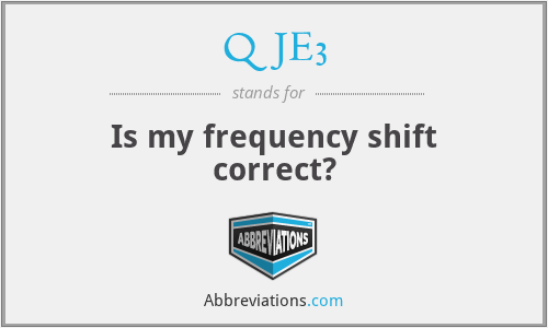 QJE3 - Is my frequency shift correct?