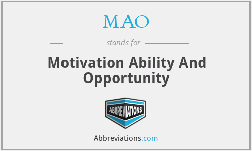 MAO - Motivation Ability And Opportunity