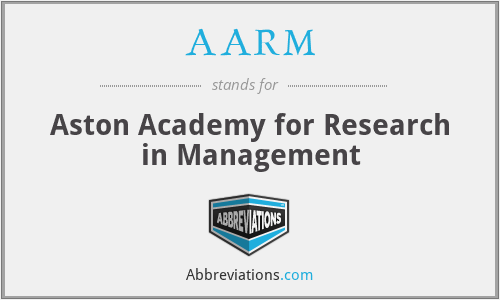AARM - Aston Academy for Research in Management