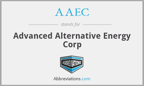 AAEC - Advanced Alternative Energy Corp