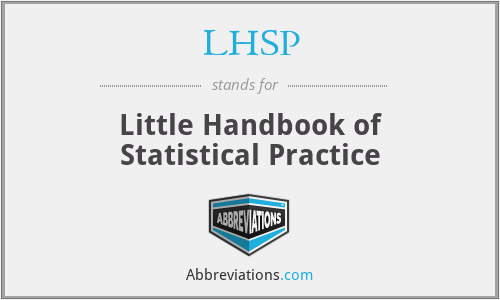 LHSP - Little Handbook of Statistical Practice