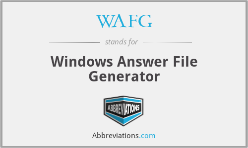 WAFG - Windows Answer File Generator