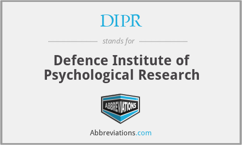 DIPR - Defence Institute of Psychological Research
