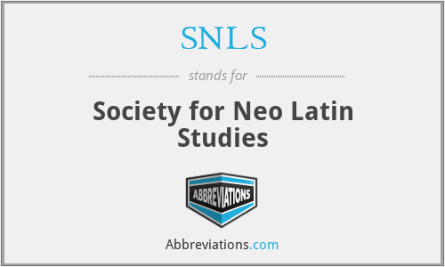 SNLS - Society for Neo Latin Studies