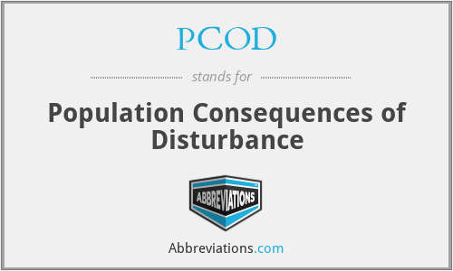 PCOD - Population Consequences of Disturbance