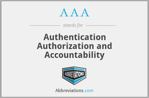 AAA - Authentication Authorization and Accountability