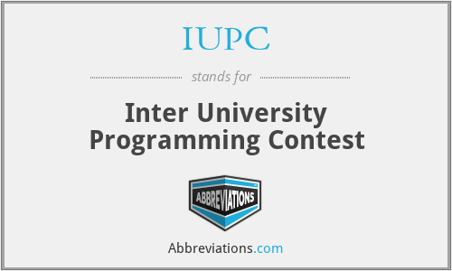 IUPC - Inter University Programming Contest