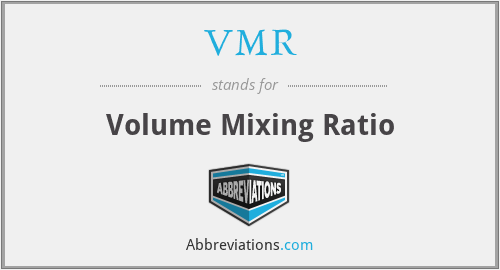 VMR - Volume Mixing Ratio
