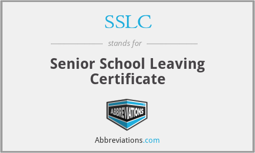SSLC - Senior School Leaving Certificate