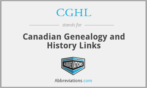 CGHL - Canadian Genealogy and History Links