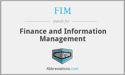 FIM - Finance and Information Management