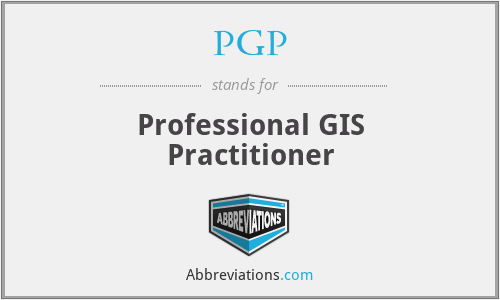 PGP - Professional GIS Practitioner