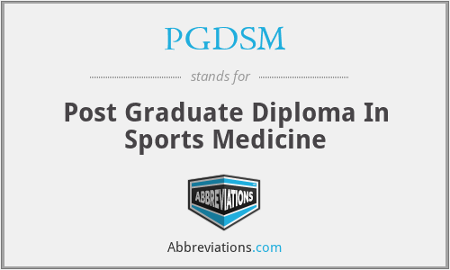 PGDSM - Post Graduate Diploma In Sports Medicine