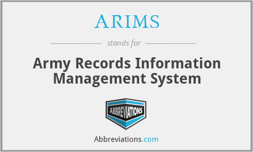 ARIMS - Army Records Information Management System