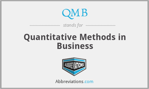 QMB - Quantitative Methods in Business