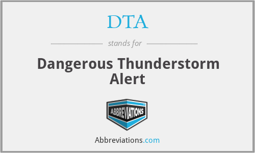 DTA - Dangerous Thunderstorm Alert