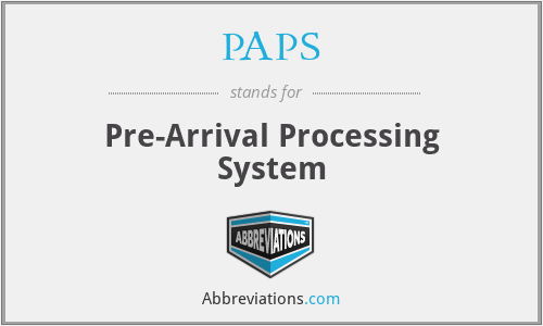PAPS - Pre-Arrival Processing System