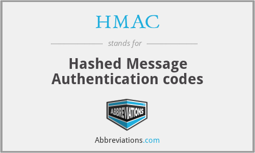 HMAC - Hashed Message Authentication codes