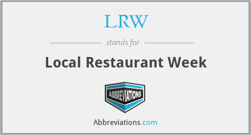 LRW - Local Restaurant Week