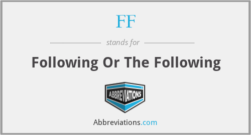 FF - Following Or The Following