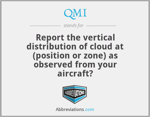 QMI - Report the vertical distribution of cloud at (position or zone) as observed from your aircraft?