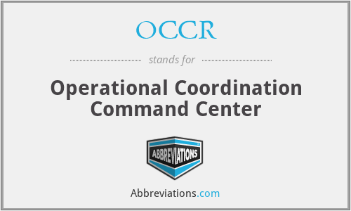 OCCR - Operational Coordination Command Center