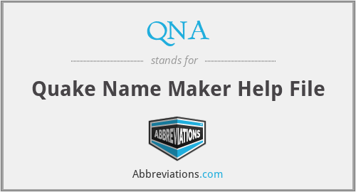QNA - Quake Name Maker Help File