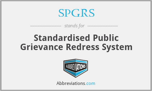 SPGRS - Standardised Public Grievance Redress System