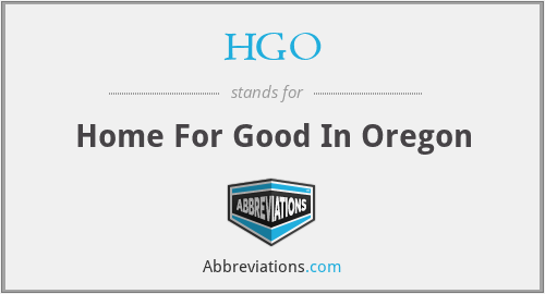 HGO - Home For Good In Oregon
