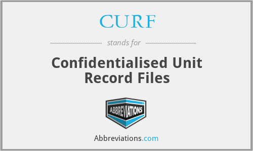 CURF - Confidentialised Unit Record Files