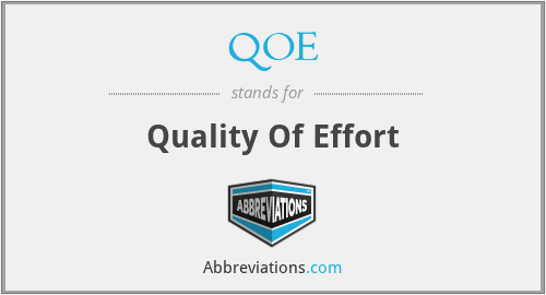 QOE - Quality Of Effort
