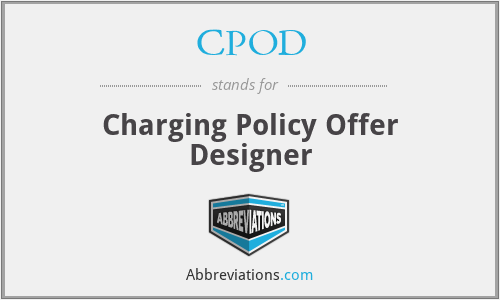 CPOD - Charging Policy Offer Designer