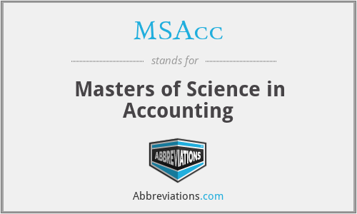 MSAcc - Masters of Science in Accounting