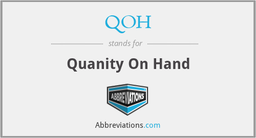 QOH - Quanity On Hand